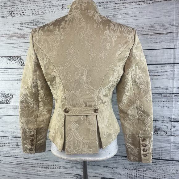 Spiegel Blazer Jacket size 6 Khaki Floral Embossed Flowers Church Career Wedding - Picture 10 of 10